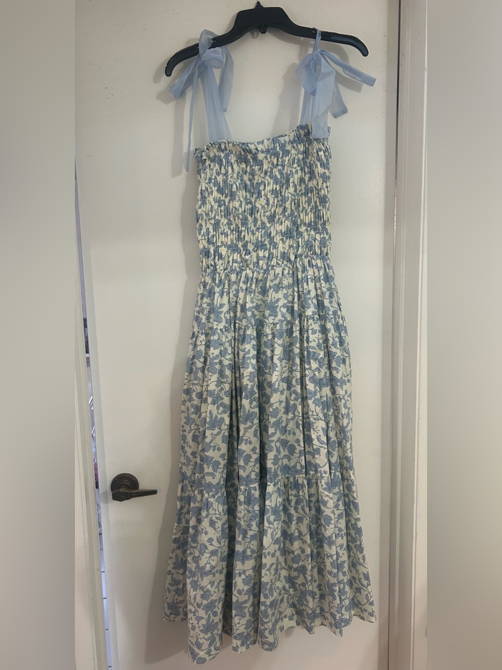 En Saison Light Blue and White Floral Maxi Dress
